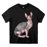 Black Sphynx Cat Heavy Core Tee - LillyAllenDesigns