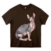 Chocolate Brown Sphynx Cat Heavy Core Tee - LillyAllenDesigns