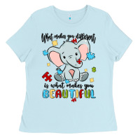 Baby Blue what makes you different is what makes you beautif Ladies Tee - MaliasSmallBusiness