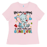 Bubblegum Pink what makes you different is what makes you beautif Ladies Tee - MaliasSmallBusiness