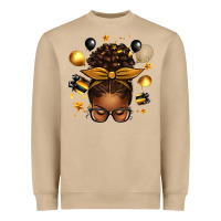 Mushroom new year's eve afro messy bun Heavyweight Sweatshirt - texasbilliewilder