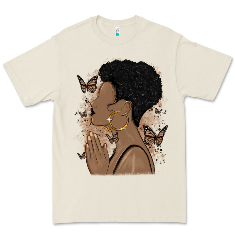 Black Woman Praying Premium Tee by MaliasSmallBusiness | Teevron