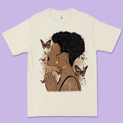 Black Woman Praying Premium Tee Designed By Maliassmallbusiness