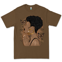 Cacao black woman praying Premium Tee - MaliasSmallBusiness