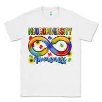 White neurodiversity awareness Classic Tee - LillyAllenDesigns