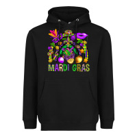 Black Mardi Gras Rainbow Heavyweight Hoodie - BundleAndBundleShop