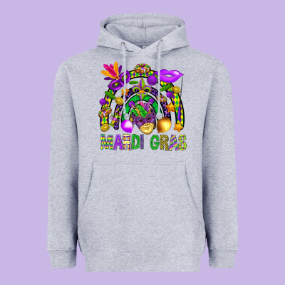Mardi Gras Rainbow Heavyweight Hoodie Designed By Bundleandbundleshop