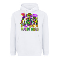 White Mardi Gras Rainbow Heavyweight Hoodie - BundleAndBundleShop