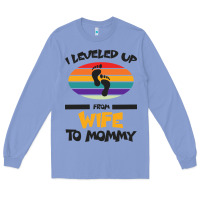 Colony Blue I Leveled Up From Wife To Mommy Long Sleeve Tee - Bettercallsaul