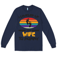 Navy I Leveled Up From Wife To Mommy Long Sleeve Tee - Bettercallsaul