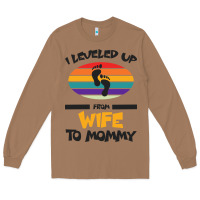 Toasted Coconut I Leveled Up From Wife To Mommy Long Sleeve Tee - Bettercallsaul