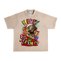 French Oak t rex merry rexmas Urban Heavy Tee - LillyAllenDesigns