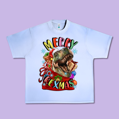 T Rex Merry Rexmas Urban Heavy Tee Designed By Lillyallendesigns