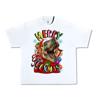 White t rex merry rexmas Urban Heavy Tee - LillyAllenDesigns