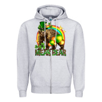 Heather Grey St. Patrick's Day mear bear Zipper Hoodie - HowdyJamesFarm