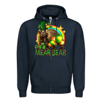 Navy St. Patrick's Day mear bear Zipper Hoodie - HowdyJamesFarm