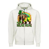 Oatmeal Heather St. Patrick's Day mear bear Zipper Hoodie - HowdyJamesFarm