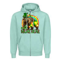 Seafoam St. Patrick's Day mear bear Zipper Hoodie - HowdyJamesFarm