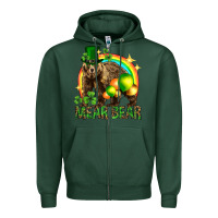 Sports Green St. Patrick's Day mear bear Zipper Hoodie - HowdyJamesFarm