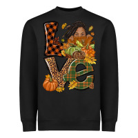 Black Love Fall with afro woman Heavyweight Sweatshirt - NancyCooperArtShop