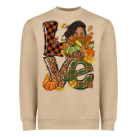 Love Fall With Afro Woman Heavyweight Sweatshirt | Teevron