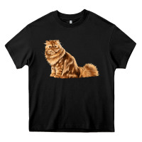 Black Persian Cat Heavy Core Tee - LillyAllenDesigns