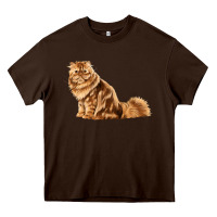 Chocolate Brown Persian Cat Heavy Core Tee - LillyAllenDesigns