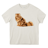 Cream Persian Cat Heavy Core Tee - LillyAllenDesigns