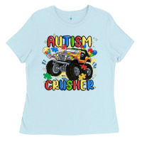 Baby Blue autism crusher Ladies Tee - MaliasSmallBusiness