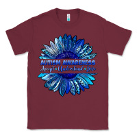 Burgundy autism awareness accept understand love blue Classic Tee - LillyAllenDesigns