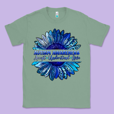 Autism Awareness Accept Understand Love Blue Classic Tee Designed By Lillyallendesigns