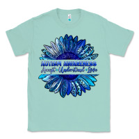 Seafoam autism awareness accept understand love blue Classic Tee - LillyAllenDesigns