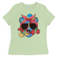 Matcha autism awareness bear Ladies Tee - MaliasSmallBusiness