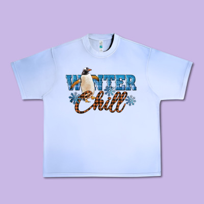 Winter Chill Penguin Urban Heavy Tee Designed By Lillyallendesigns