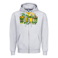 Heather Grey St. Patrick's Day Nurse coffee cups Zipper Hoodie - HowdyJamesFarm