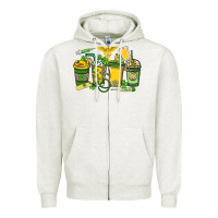 Oatmeal Heather St. Patrick's Day Nurse coffee cups Zipper Hoodie - HowdyJamesFarm