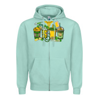 Seafoam St. Patrick's Day Nurse coffee cups Zipper Hoodie - HowdyJamesFarm