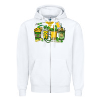 White St. Patrick's Day Nurse coffee cups Zipper Hoodie - HowdyJamesFarm