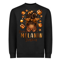 Black have a melanin christmas afro messy bun Heavyweight Sweatshirt - texasbilliewilder