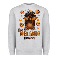 Heather Grey have a melanin christmas afro messy bun Heavyweight Sweatshirt - texasbilliewilder
