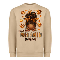 Mushroom have a melanin christmas afro messy bun Heavyweight Sweatshirt - texasbilliewilder