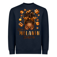 Navy have a melanin christmas afro messy bun Heavyweight Sweatshirt - texasbilliewilder