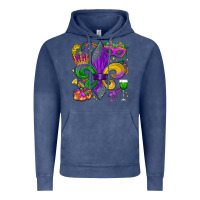 Vintage Denim mardi gras fleur de lis Vintage Hoodie - LillyAllenDesigns