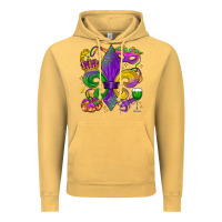 Vintage Mustard mardi gras fleur de lis Vintage Hoodie - LillyAllenDesigns