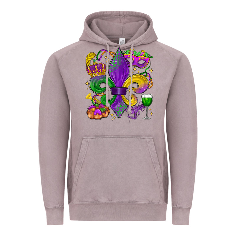 Mardi Gras Fleur De Lis Vintage Hoodie by LillyAllenDesigns | Teevron
