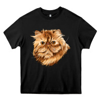 Black Persian Cat Face Heavy Core Tee - LillyAllenDesigns