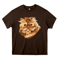 Chocolate Brown Persian Cat Face Heavy Core Tee - LillyAllenDesigns