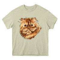 Mossy Persian Cat Face Heavy Core Tee - LillyAllenDesigns