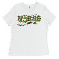 White st patrick's day nurse Ladies Tee - RanaPortraitStore