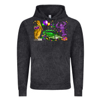 Vintage Black mardi gras pelican alligator and crawfish Vintage Hoodie - LillyAllenDesigns